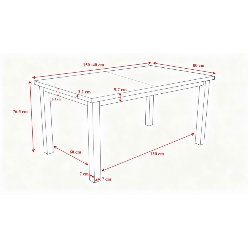 Rozkladací jedálenský stôl LIAM biela