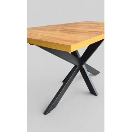 Rozkladací jedálenský stôl SAMLE 150/190x80 cm dub craft/čierna
