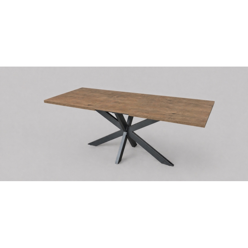 Rozkladací jedálenský stôl SAMLE 150/190x80 cm dub Lefkas/čierna