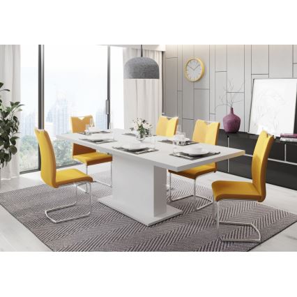 Rozkladací jedálenský stôl STRAP 160/200 x 90 cm biely