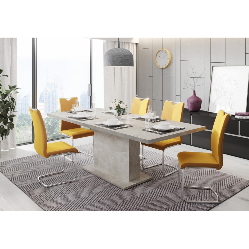 Rozkladací jedálenský stôl STRAP šedý betón