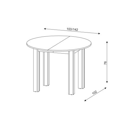 Rozkladací jedálenský stôl WILY dub artisan/čierna