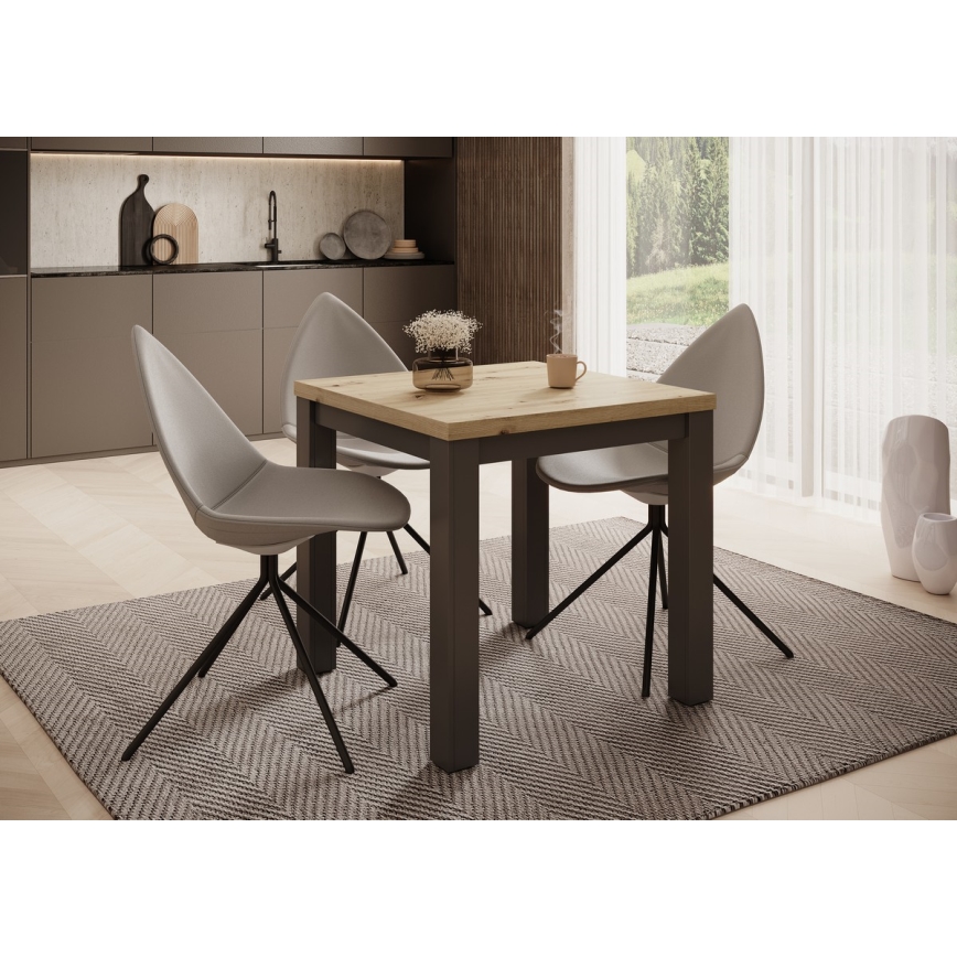 Rozkladací jedálenský stôl ZARO 80/160x80 cm dub artisan/čierna