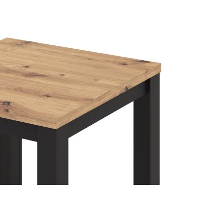 Rozkladací jedálenský stôl ZARO 80/160x80 cm dub artisan/čierna