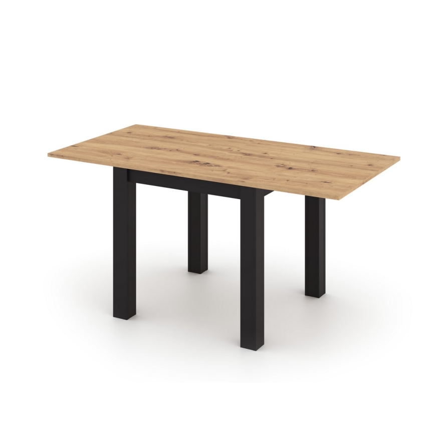 Rozkladací jedálenský stôl ZARO 80/160x80 cm dub artisan/čierna