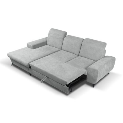 Rozkladacia rohová čalúnená sedacia súprava v tvare L ALTA ľavá sivá