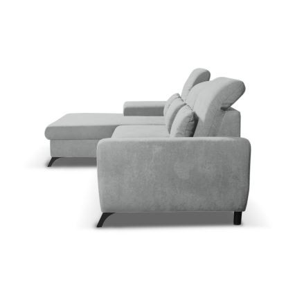 Rozkladacia rohová čalúnená sedacia súprava v tvare L ALTA ľavá sivá