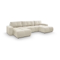 Rozkladacia čalúnená sedacia súprava v tvare U ALMADA s úložným priestorom, béžová