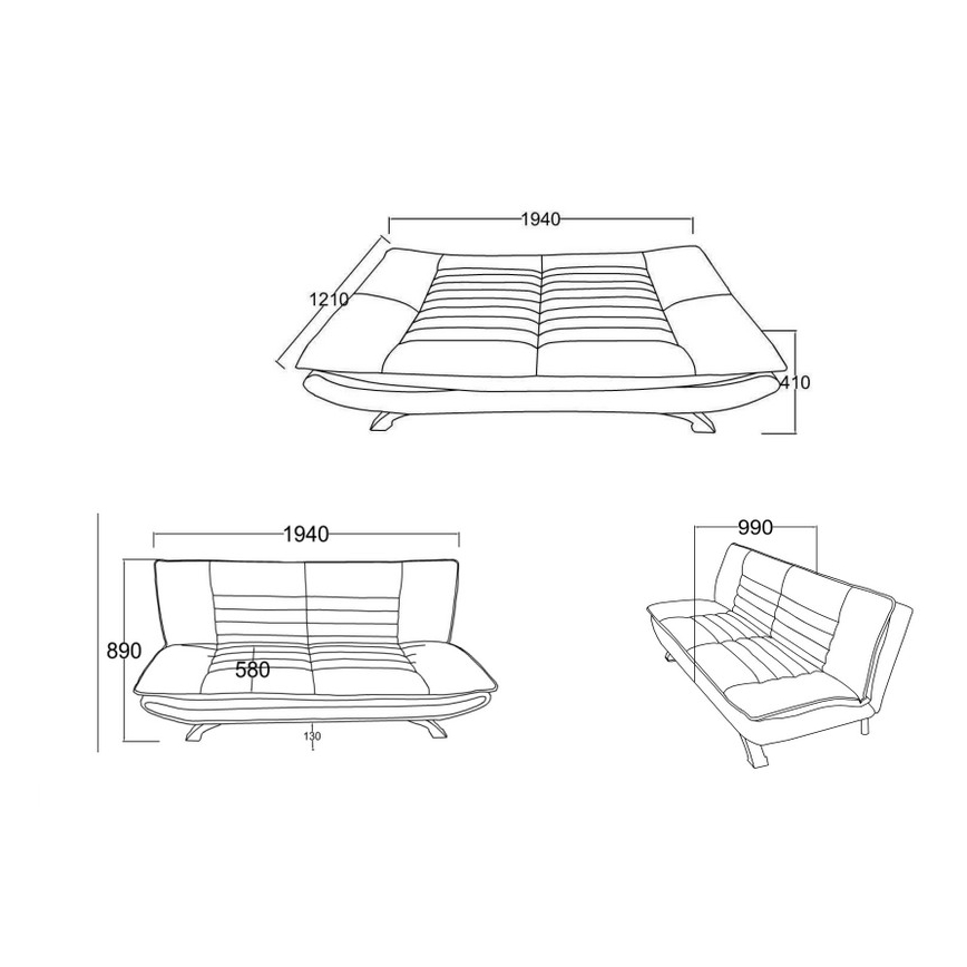 Rozkladacia dvojmiestná pohovka AIRI béžová