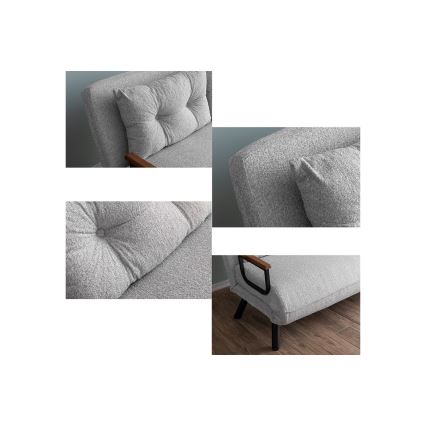 Rozkladacia dvojmiestná pohovka QIRA, sivá