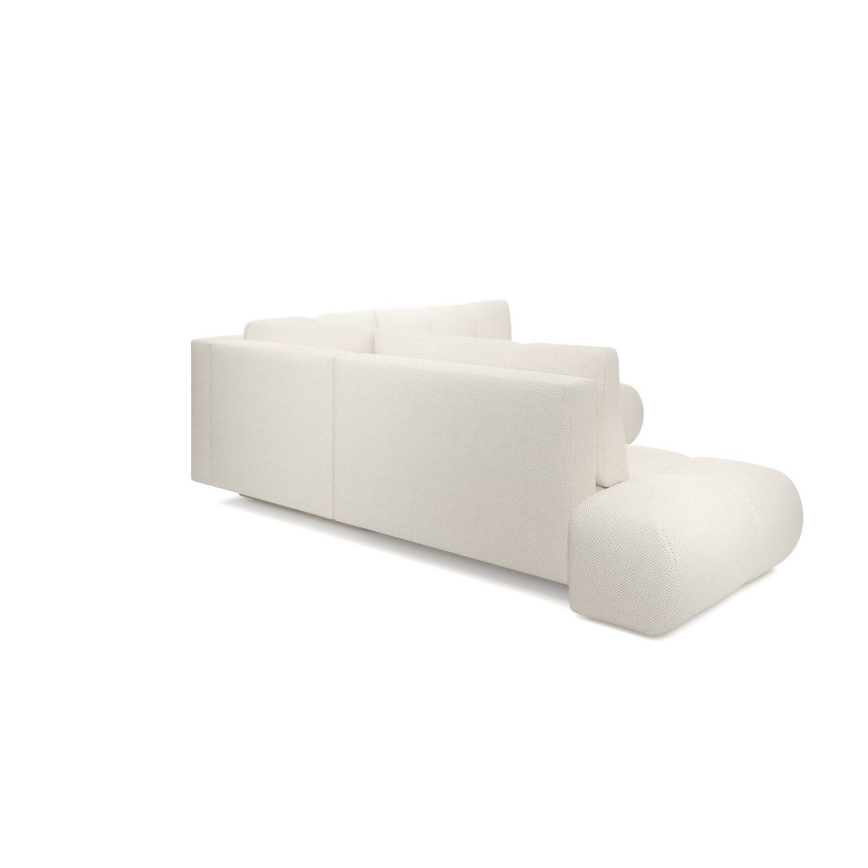 Rozkladacia rohová čalúnená sedacia súprava s úložným priestorom do L ALMADA pravá béžová