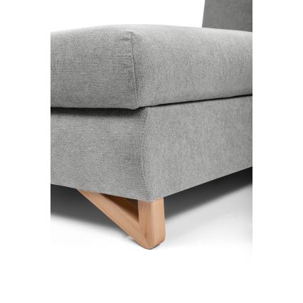 Rozkladacia rohová čalúnená sedacia súprava s úložným priestorom do L AVESTA ľavá sivá