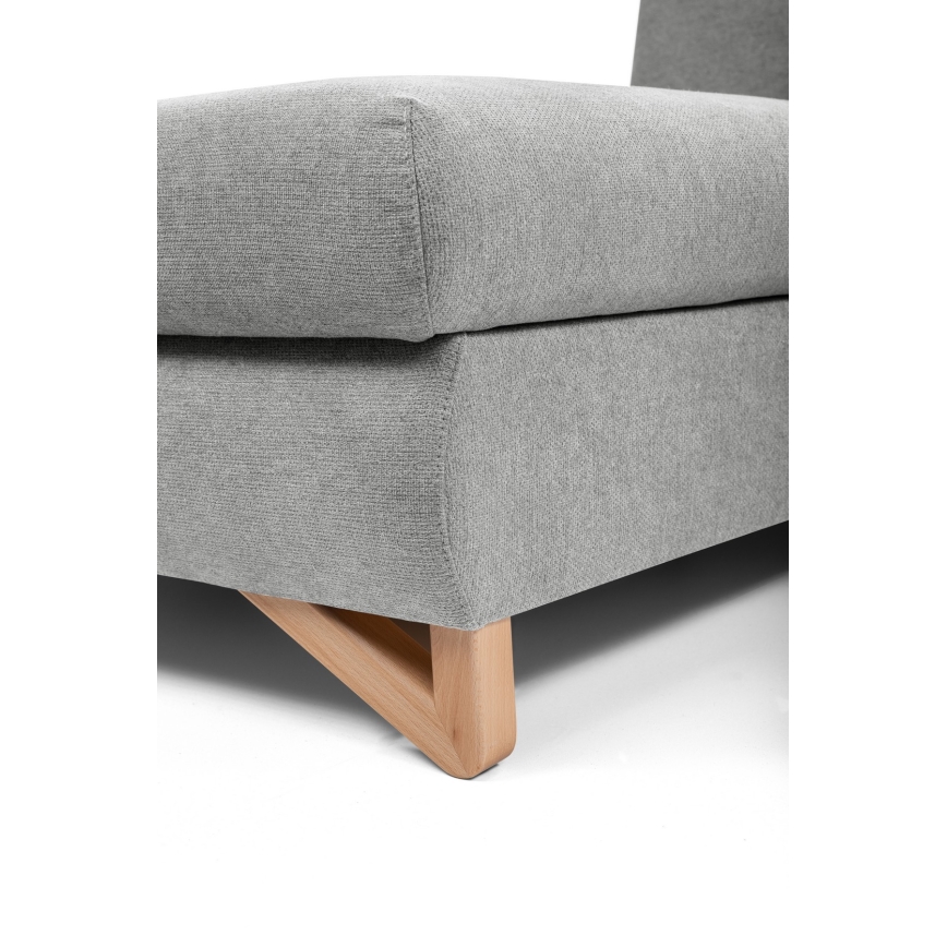 Rozkladacia rohová čalúnená sedacia súprava s úložným priestorom do L AVESTA ľavá sivá