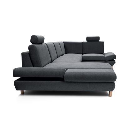 Rozkladacia rohová čalúnená sedacia súprava do tvaru U s úložným priestorom AVESTA, antracit