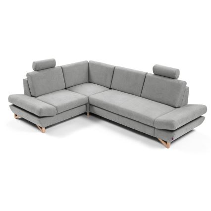 Rozkladacia rohová čalúnená sedacia súprava v tvare L AVESTA ľavá, šedá