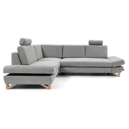Rozkladacia rohová čalúnená sedacia súprava v tvare L AVESTA ľavá, šedá