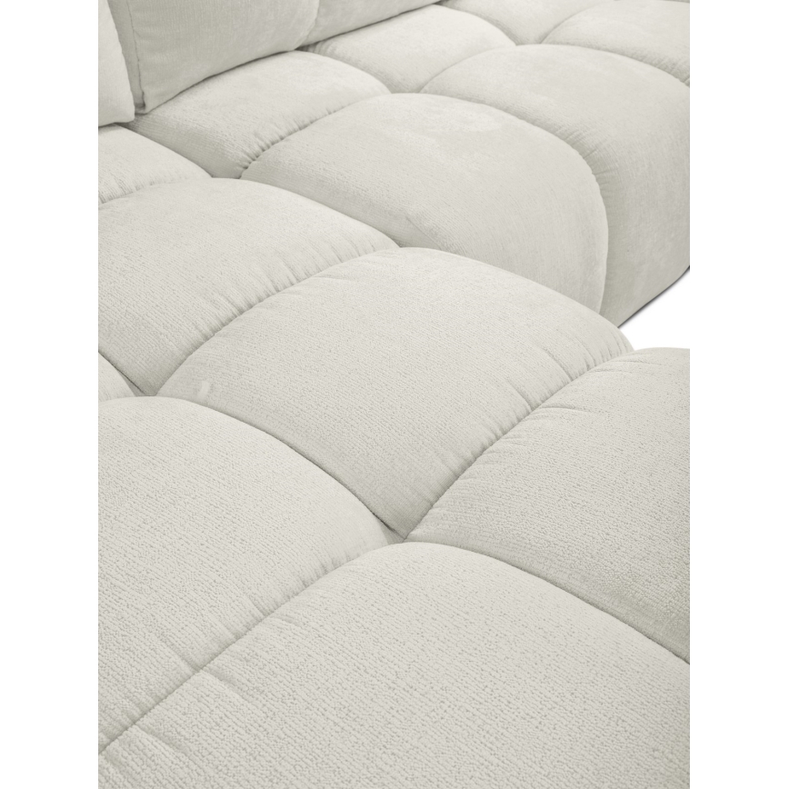 Rozkladacia čalúnená rohová sedacia súprava do tvaru L s úložným priestorom ALMADA ľavá béžová