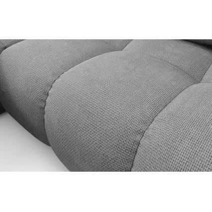 Rozkladacia ľavá rohová čalúnená sedacia súprava do tvaru L s úložným priestorom ALMADA sivá