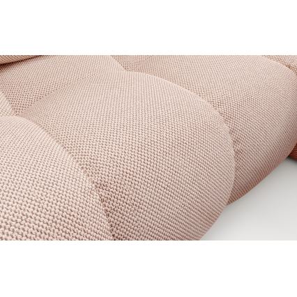 Rozkladacia rohová čalúnená sedacia súprava s úložným priestorom do L ALMADA pravostranná ružová