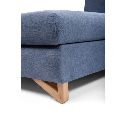 Rozkladacia rohová čalúnená sedacia súprava v tvare L s úložným priestorom AVESTA, ľavé prevedenie, modrá