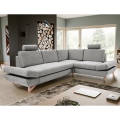 Rozkladacia rohová čalúnená sedacia súprava s úložným priestorom do tvaru L AVESTA pravá sivá
