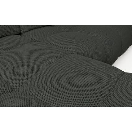 Rozkladacia rohová čalúnená sedacia súprava do tvaru L s úložným priestorom ALMADA, ľavá, antracit