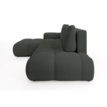 Rozkladacia rohová čalúnená sedacia súprava do tvaru L s úložným priestorom ALMADA, ľavá, antracit