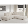 Rozkladacia rohová čalúnená sedacia súprava s úložným priestorom v tvare L ALMADA ľavá béžová
