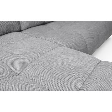 Rozkladacia rohová čalúnená sedacia súprava s úložným priestorom do tvaru L ALMADA ľavá sivá