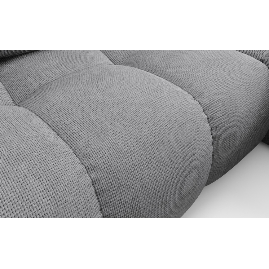 Rozkladacia rohová čalúnená sedacia súprava do tvaru L ALMADA pravá sivá