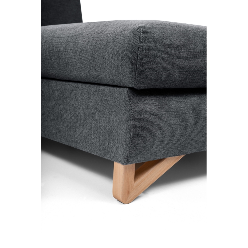 Rozkladacia rohová čalúnená sedačka AVESTA do tvaru L, pravá, antracit, s úložným priestorom