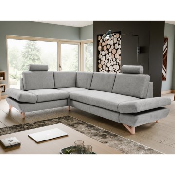 Rozkladacia rohová čalúnená sedacia súprava v tvare L AVESTA ľavá, šedá