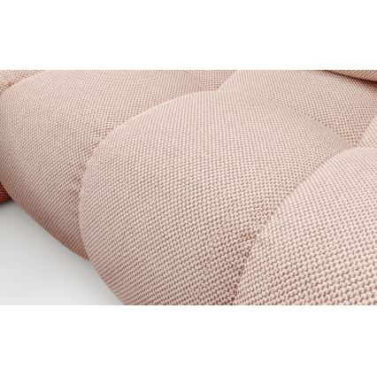 Rozkladacia rohová čalúnená sedacia súprava s úložným priestorom do tvaru L ALMADA ľavá ružová