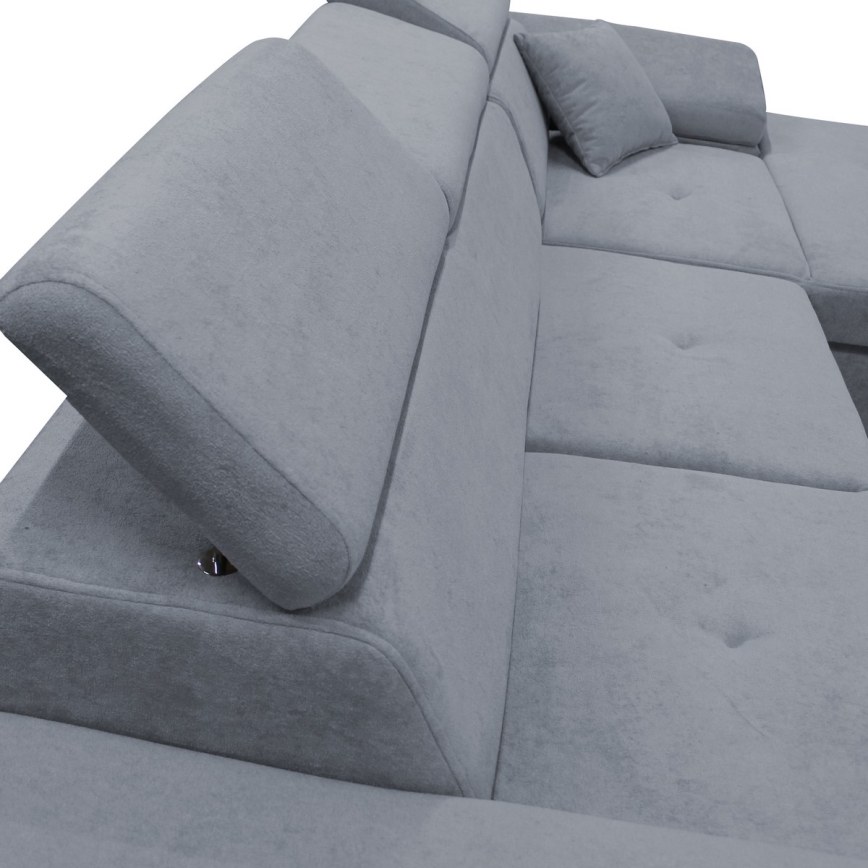 Rozkladacia rohová sedacia súprava CASTELO do tvaru L, pravá, s úložným priestorom, tmavošedá