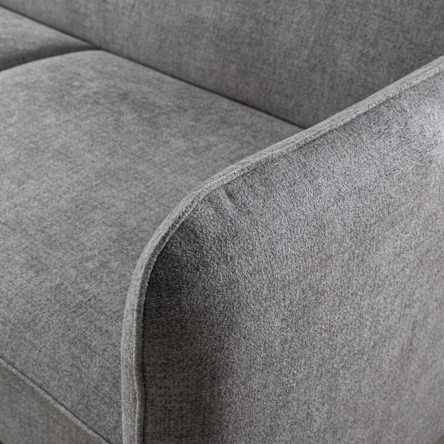 Rozkladacia rohová sedacia súprava do L s úložným priestorom NISA sivá pravá