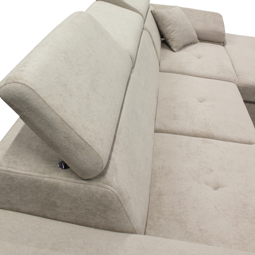 Rozkladacia rohová sedacia súprava do tvaru L CASTELO s úložným priestorom, pravostranné prevedenie, sivá