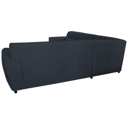 Rozkladacia rohová sedacia súprava s úložným priestorom v tvare L VISEU pravá antracit/čierna