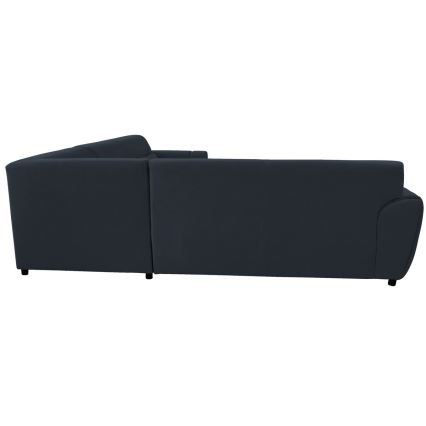 Rozkladacia rohová sedacia súprava s úložným priestorom v tvare L VISEU pravá antracit/čierna