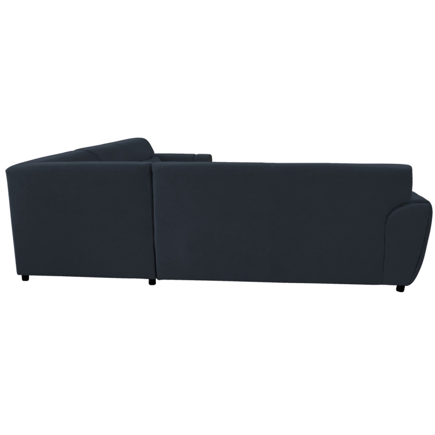 Rozkladacia rohová sedacia súprava s úložným priestorom v tvare L VISEU pravá antracit/čierna