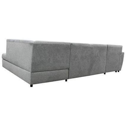 Rozkladacia rohová sedacia súprava s úložným priestorom do U SERPA pravá sivá
