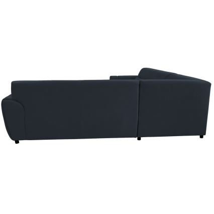 Rozkladacia rohová sedacia súprava s úložným priestorom v tvare L VISEU ľavá antracit/čierna