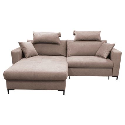 Rozkladacia rohová sedacia súprava v tvare L HORTA, ľavé prevedenie, ružová