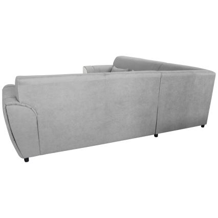 Rozkladacia rohová sedacia súprava VISEU do tvaru L s úložným priestorom, pravá, šedá/biela