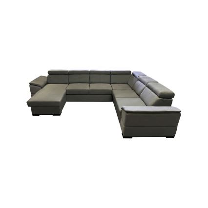 Rozkladacia sedacia súprava s univerzálnym rohom do U s úložným priestorom GRANADA tmavosivá