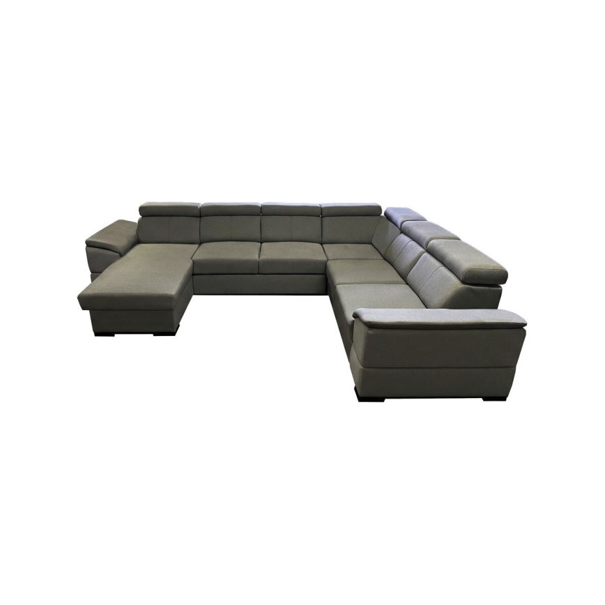 Rozkladacia sedacia súprava s univerzálnym rohom do U s úložným priestorom GRANADA tmavosivá