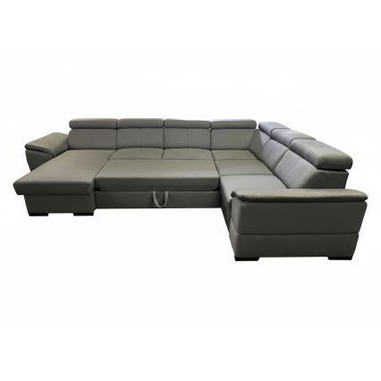 Rozkladacia sedacia súprava s univerzálnym rohom do U s úložným priestorom GRANADA tmavosivá