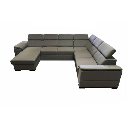 Rozkladacia sedacia súprava s univerzálnym rohom do U s úložným priestorom GRANADA tmavosivá