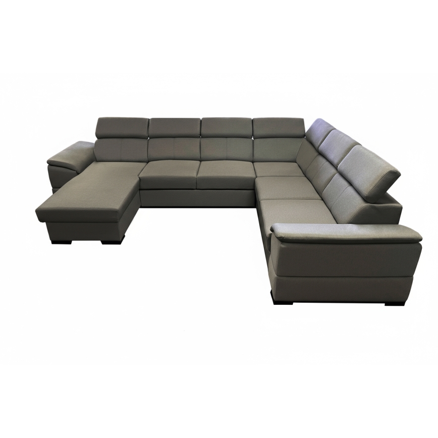 Rozkladacia sedacia súprava s univerzálnym rohom do U s úložným priestorom GRANADA tmavosivá