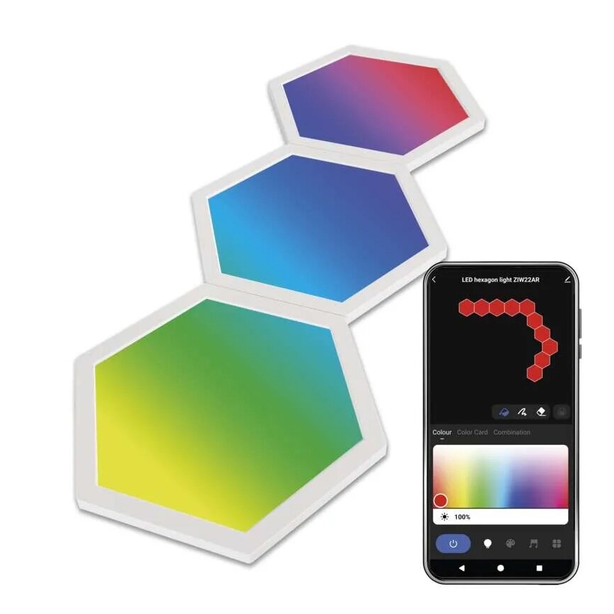 SADA 3x LED RGBIC+CCT Stmievačný panel - rozšírenie 3xLED/1,8W/230V Wi-Fi Tuya