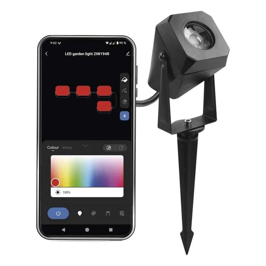 LED RGBIC Stmievateľná vonkajšia lampa GoSmart - rozšírenie LED/1,5W/230V 3000-6500K IP65 Wi-Fi Tuya